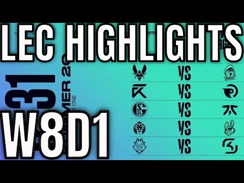 LEC Highlights ALL GAMES Week 8 Day 1 Summer 2020 League of Legends EULEC