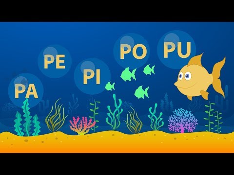 Silabas pa pe pi po pu. Silabas simples. Alfabeto e silabas. Vídeo educativo infantil