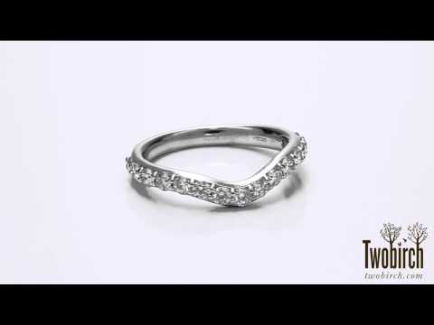 0.5ct. Fifteen Stone Delicate Curved Wedding Ring - TwoBirch TB-CR-0051-WG-H