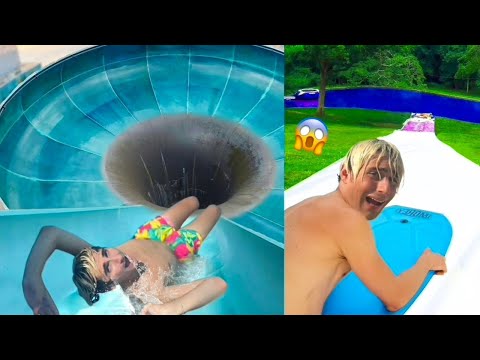 WHOEVER CAN DO THE MOST GIANT WATER SLIDES AT THE WATER PARK WINNS €1,000!! *Impossible challenge*