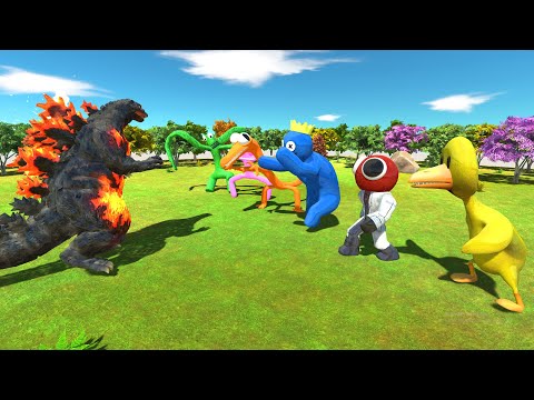 Godzilla Burning vs ALL Rainbow Friends - Animal Revolt Battle Simulator