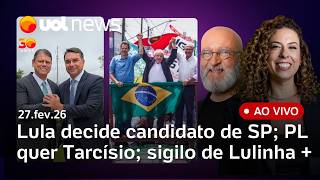 Lula convence Haddad para SP; Flávio Bolsonaro com Tarcísio; caso Lulinha; Gilmar ironiza Moro e+