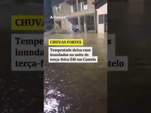 Tempestade deixa ruas inundadas na noite de terça-feira (14) em Castelo  #shorts #noticias