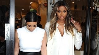 Kim Kardashian & Ciara Share a kiss After Shopping in Beverly Hills! | Feb 2014