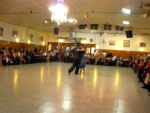  Roxana Suarez  and  Sebastian Achaval  are  dancing  to  the  tango  "  Esta Noche De Luna  "