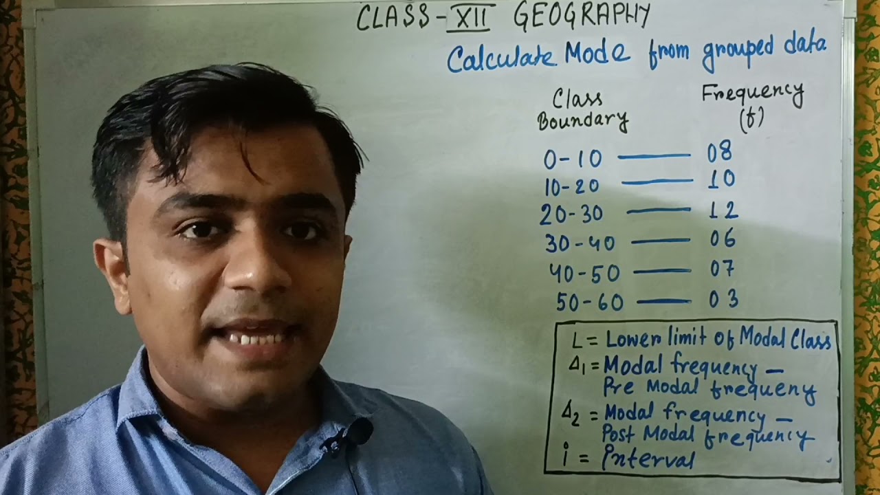 XII GEOGRAPHY Computing Mode from Grouped Data