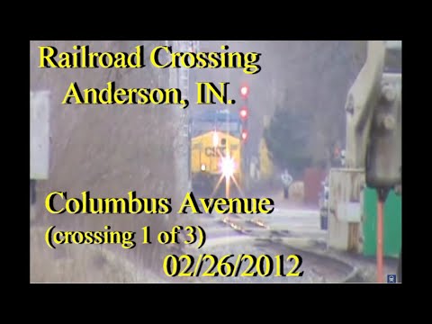 Railroad Crossing: Columbus Avenue in Anderson, IN. CSX Main Track 2