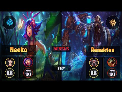 Sword NEEKO (Top) [Glacial Augment] VS RENEKTON - Grandmaster KR Patch 10.7