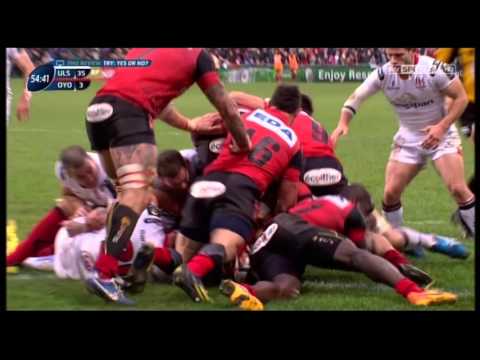 Ulster v Oyonnax 23/01/2015 Robbie Diack  Try