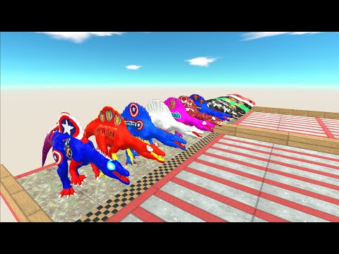 All Color Dinosaurus Run to eat Pig #3 - Animal Revolt Battle Simulator