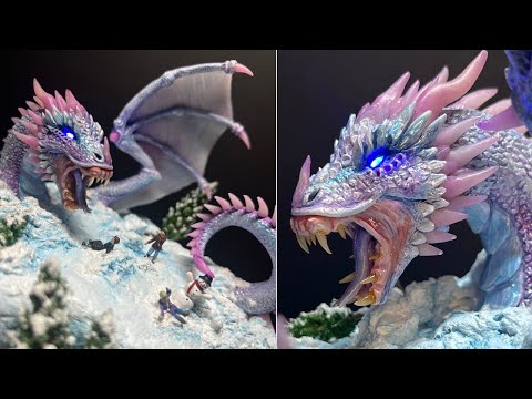 The Monster ICE DRAGON Awakens! Diorama, Polymer Clay