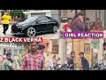 Full Z Black Hyundai Verna Cute Girl Reaction Loudest Black Verna 8