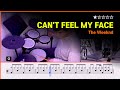 Lv 02 The Weeknd Can T Feel My Face Pop Drum Cover With Sheet Music