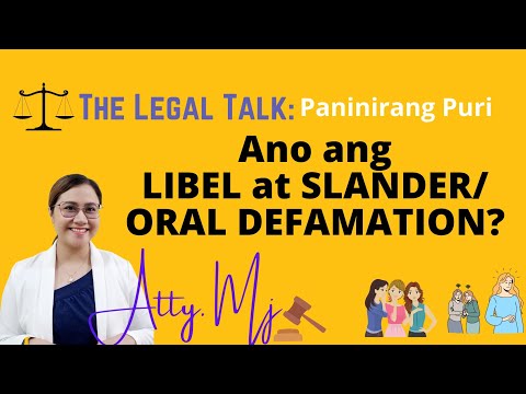 Ano ang libel at slander/oral defamation?  Part 2- Paninirang Puri | with Examples