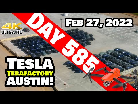 227 MODEL Ys AT GIGA TEXAS! - Tesla Gigafactory Austin 4K  Day 585 - 2/27/22 - Tesla Terafactory TX
