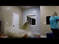 WATCH AS FLASH FLOOD breaks window and floods basement!!