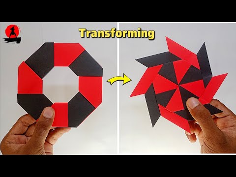How to make Transforming Ninja Star | Ninja Star - Origami #diy#craft #ninja #uk #usa #australia  