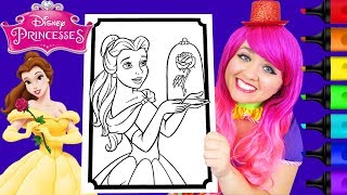 Coloring Belle Beauty and the Beast Rose Coloring Page Prismacolor Markers | KiMMi THE CLOWN