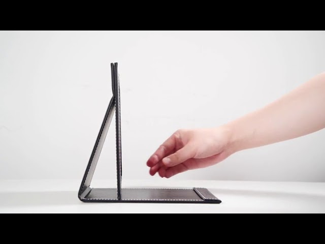 Vídeo relacionado con HingtTraum Espejo de Viaje Plegable 21,5 x 15,5 cm, Espejo Portátil de Maquillaje con Funda de Cuero PU, Espejo de Mesa Ajustable, Espejo Pequeño Compacto para Baño, Dormitorio, Bolso y Viaje
