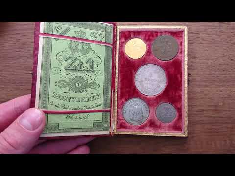 Powstanie Listopadowe 1830-1831. Pamiątkowe pudełko z monetami i banknotem - Aukcja Niemczyk