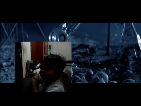 3 year old child reacts to Terminator 2 intro