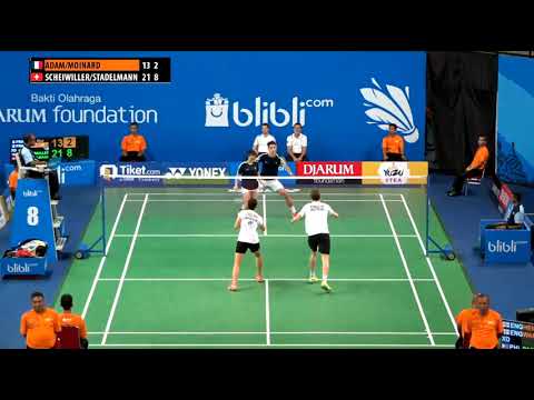 17.10.2017 WORLD JUNIOR CHAMPIONSHIP 2017  XD R64  ADAM MOINARD (FRA) vs SCHEIWILLER STADELMANN ...