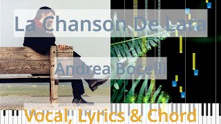 🎹Chord &amp; Lyrics, La Chanson De Lara, Andrea Bocelli, Synthesia Piano