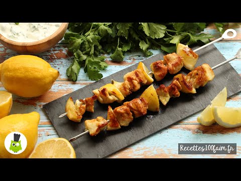 🍋 Brochettes de poulet mariné citron & huile d'olive