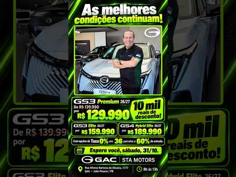 GAC STA Motors segura condições imperdíveis para GS3 e GS4, confira!