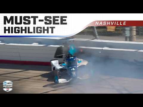 David Malukas Wrecks Hard After Contact | 2025 INDYCAR at Nashville