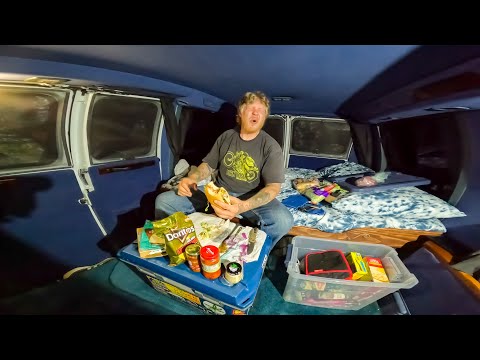 Overnight Van Camping in Rain Showers - Heavy on the Horseradish