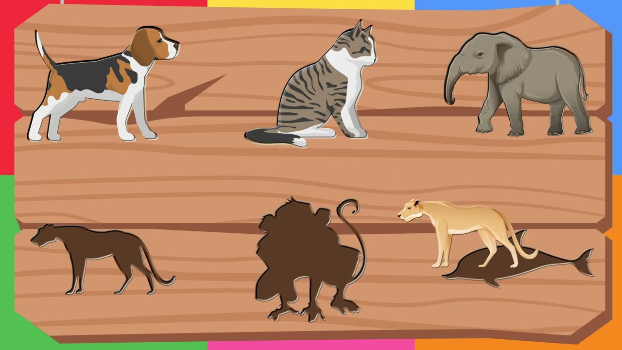 🐘 Animal Shadow Matching Game | Educational Learning for Kids Ages 3-7