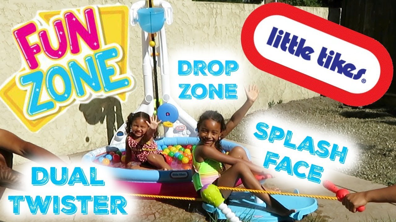 LITTLE TIKES FUN ZONE | DROP ZONE, SPLASH FACE & DUAL TWISTER Playtime with Family Fun Day!