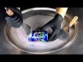 ASMR Blue Fanta Berry Ice Cream Rolls Tapping Scratching Ear To Ear Relaxing Sound Fast ASMR
