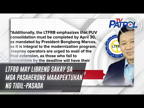 LTFRB may libreng sakay sa mga pasaherong maaapektuhan ng tigil-pasada TV Patrol