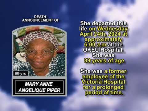 Mary Anne Angelique Piper short