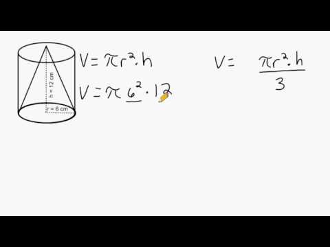 Part of a video titled Volume Of Cones And Cylinders - YouTube