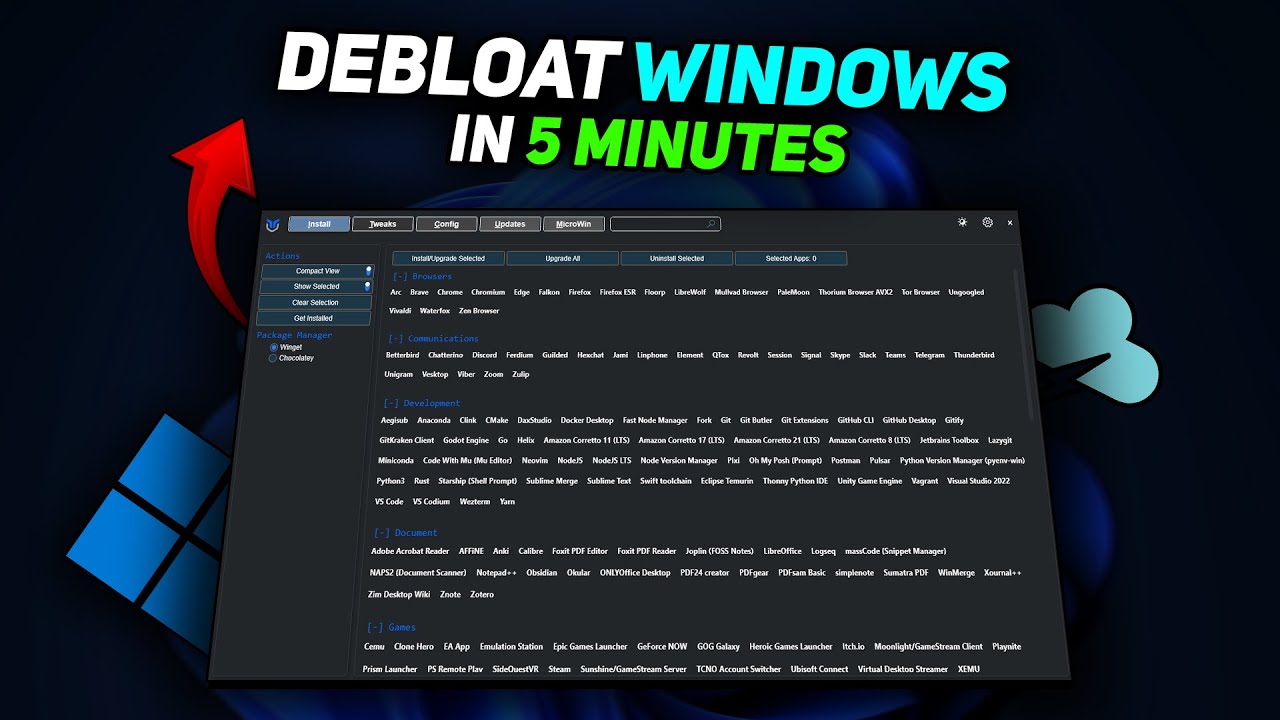 Debloat Windows FAST in 5 Minutes (Revo + Chris Titus Tool)