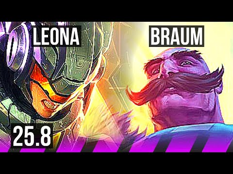 LEONA & Yasuo vs BRAUM & Ezreal (SUP) | KR Challenger | 25.8