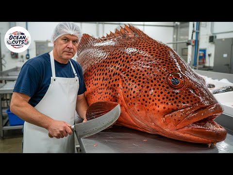 Amazing Masterful Cutting Skills - Giant Grouper | Fastest Knife Skills You've Never Seen!