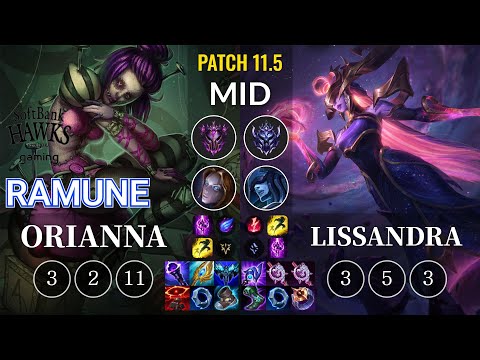 SHG Ramune Orianna vs Lissandra Mid - KR Patch 11.5