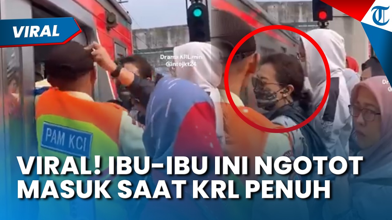 RICUH! PENUMPANG Ngotot Masuk KRL yang Penuh di Stasiun Manggarai, Berujung Diseret Petugas