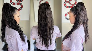 HOW I INSTALL MY PONYTAIL STEP BY STEP IN 5 MINUTES | AMAZON 24 INCH PONYTAIL|