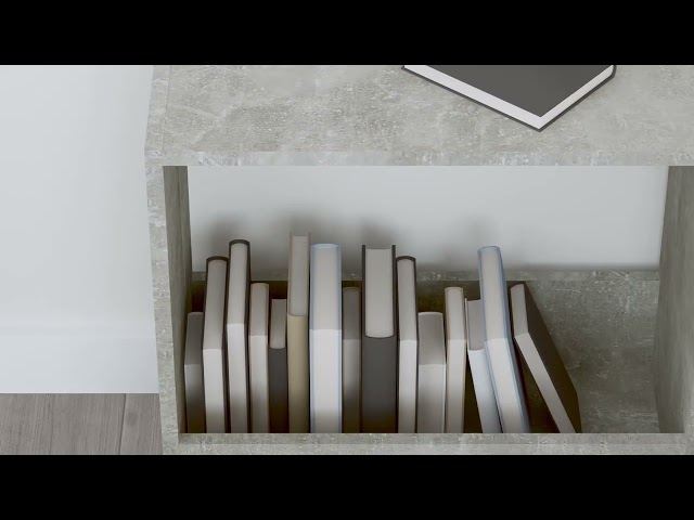Video teaser per 806691 vidaXL Side Table Concrete Grey 50x26x50 cm Engineered Wood
