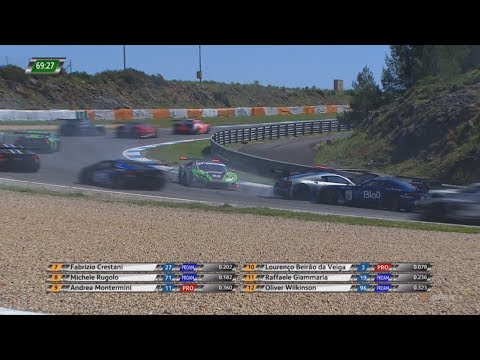 International GT Open 2018. Race 1 Circuito do Estoril. Start Crashes
