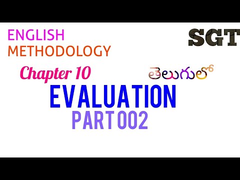 Evaluation in English language Part 002 I SGT English Methodology in Telugu