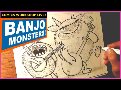 #comicsworkshop Monday Monster Banjo Duet!