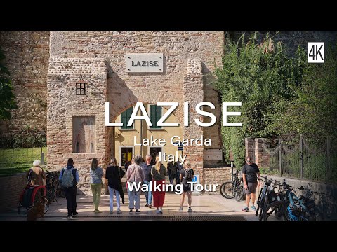 Lazise, Italy: 4K Walking Tour of the Lake Garda City Life & Drone Aerial Views With Captions