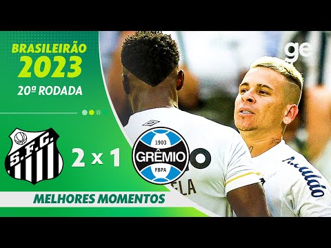 Gols e lances de Santos x Grêmio