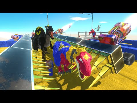 CAPTAIN MARVEL T-REX DINOSAUR🦖RESCUE CHALLENGE TRAP CLIMB-Animal Revolt Battle Simulator